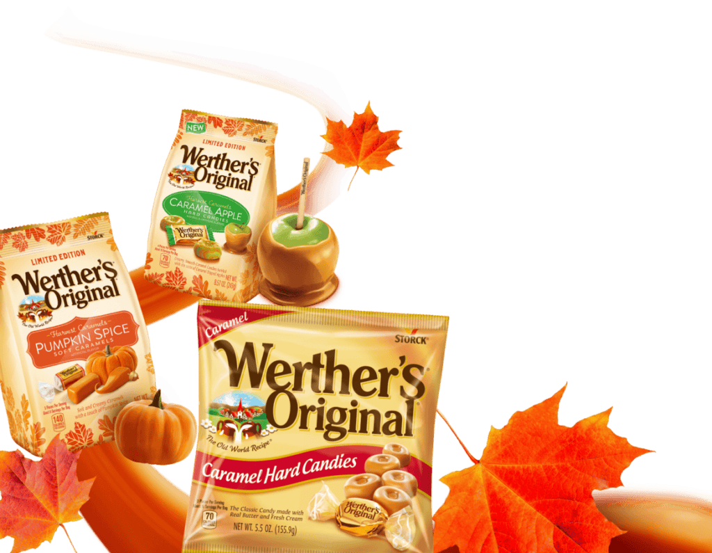 Bags of Werther's Original in 3 different flavors.