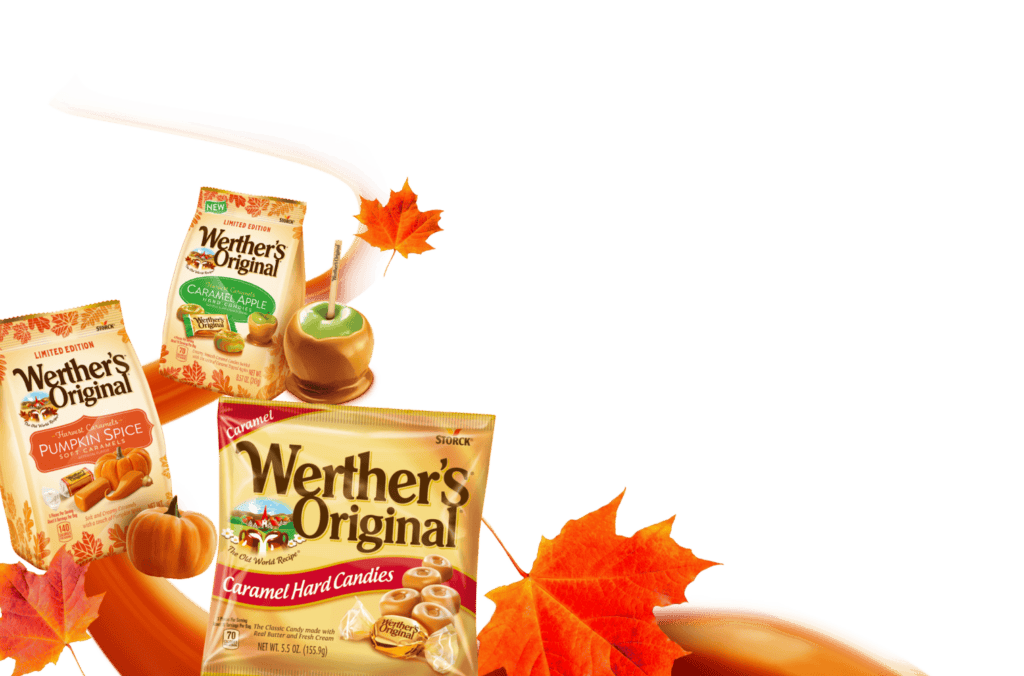 Bags of Werther's Original in 3 different flavors.